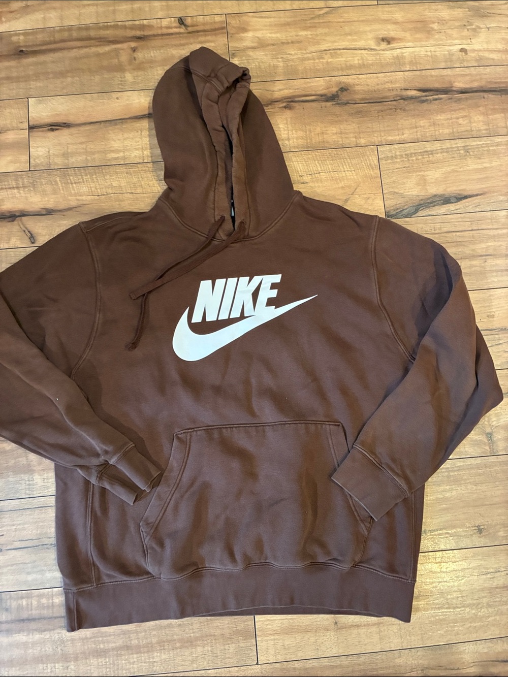 Nike Brown Hoodie with White Swoosh Logo